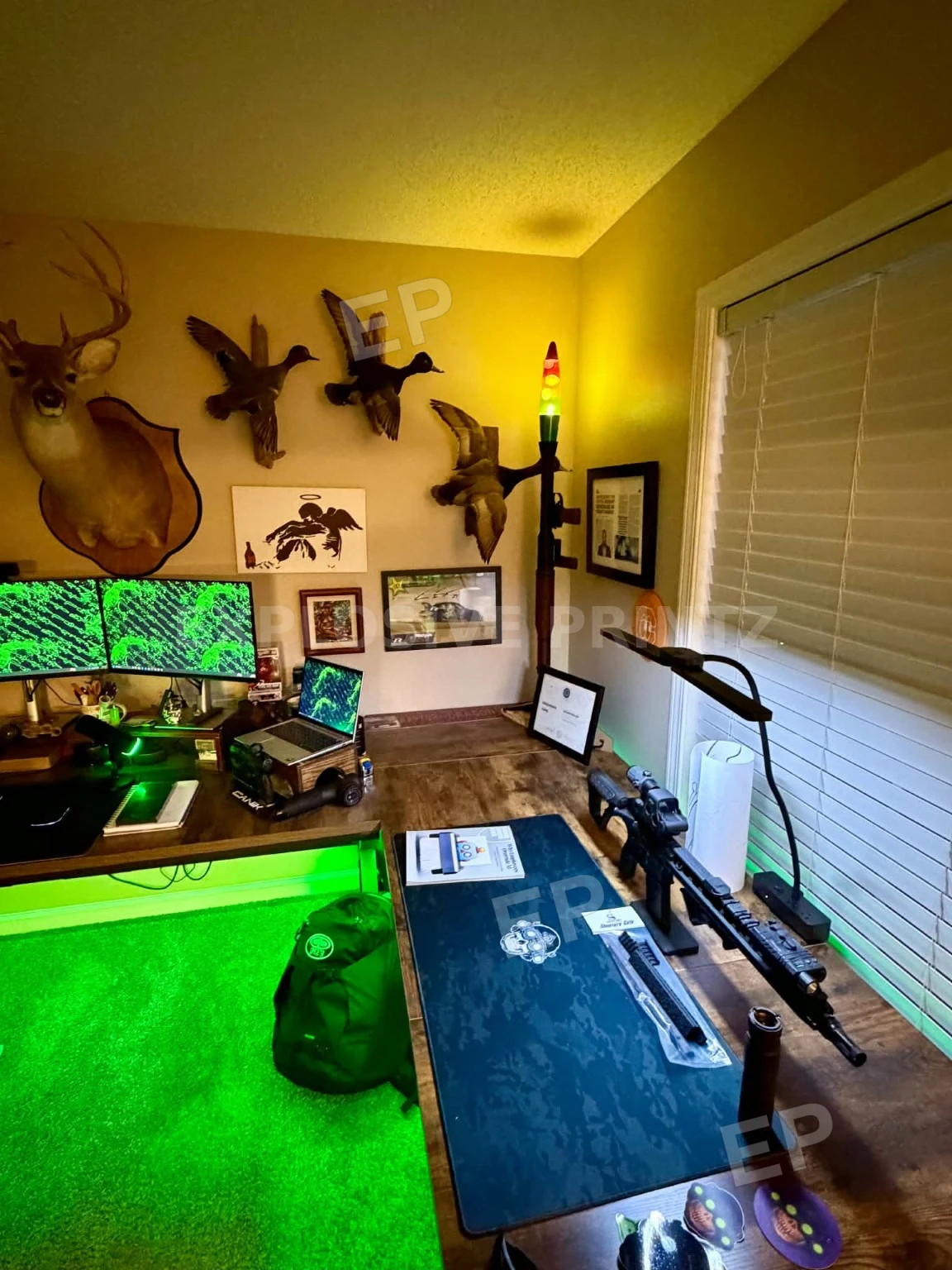 RPG lava lamp lighting up a customer’s room