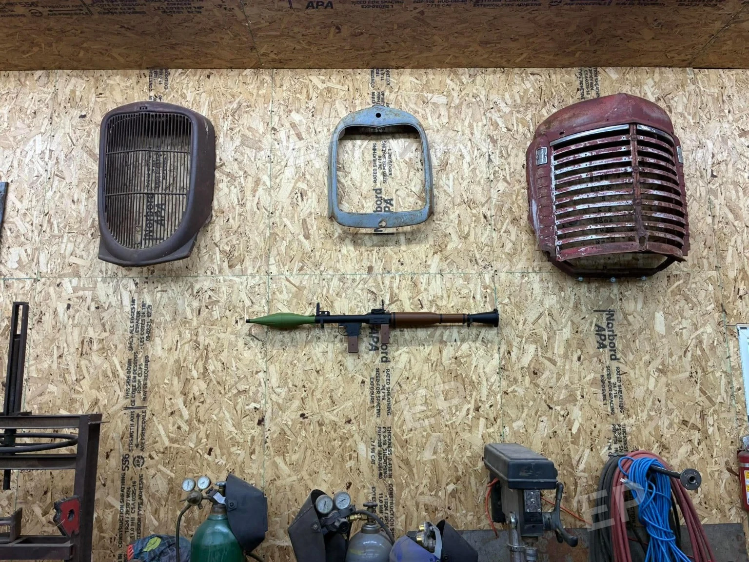 RPG wall art in a workshop