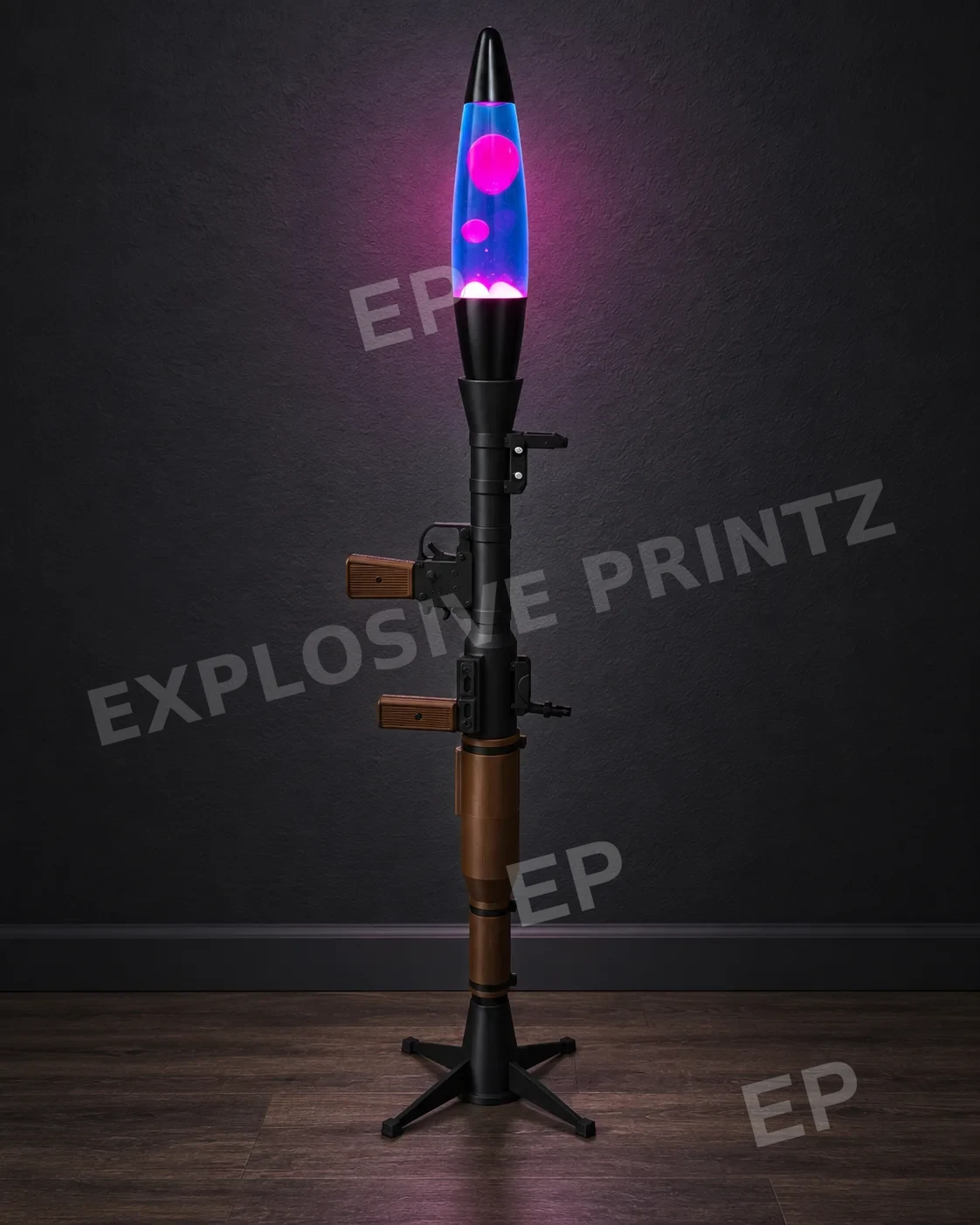 Pink and blue RPG-inspired lava lamp display
