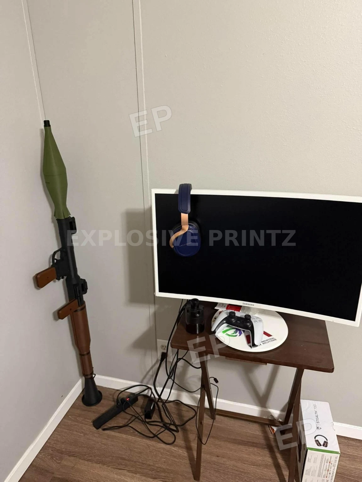 RPG display beside a gaming setup